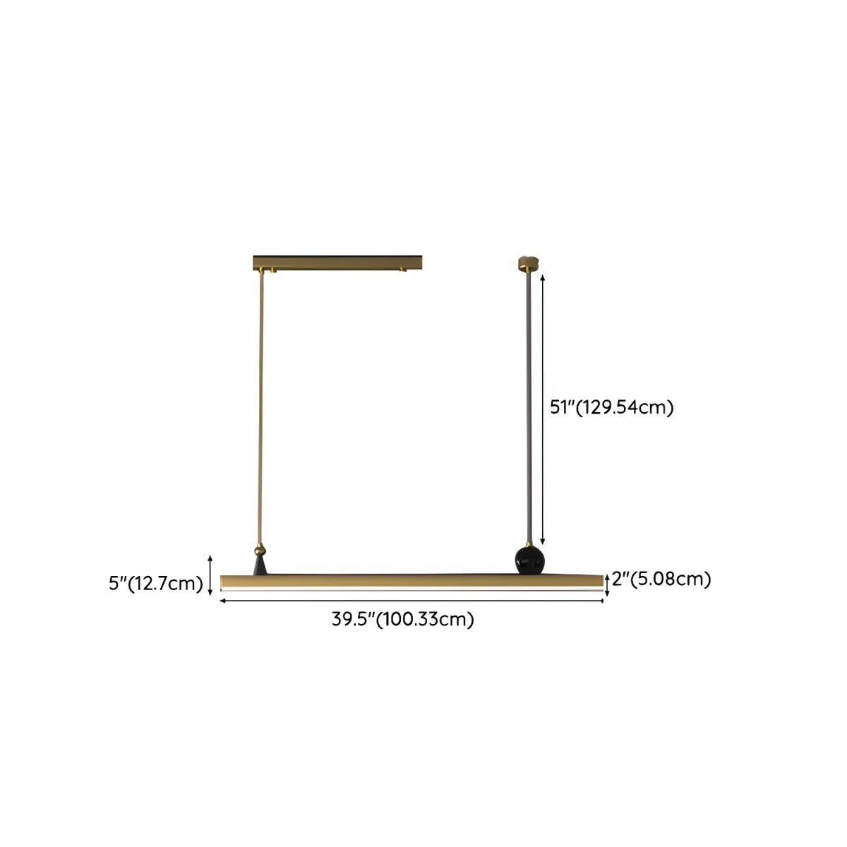 Modern Island Pendant Light with Metal Shade and Adjustable Hanging Length