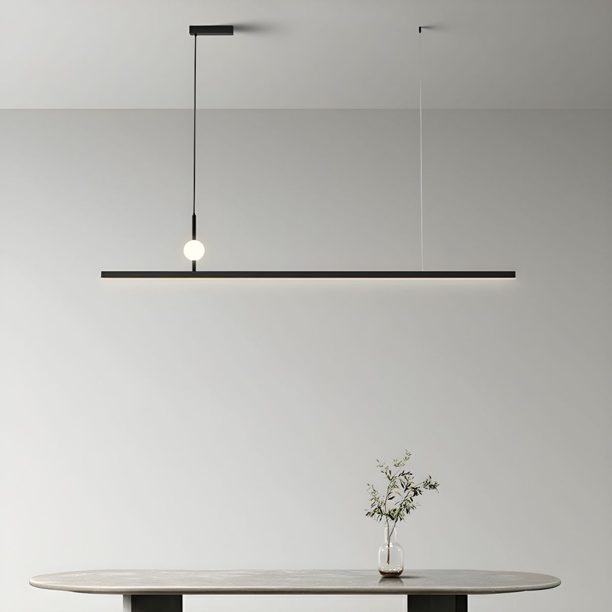 Modern LED Island Light with 1 Tiers and Rectangular Acrylic Shade for Residential Use