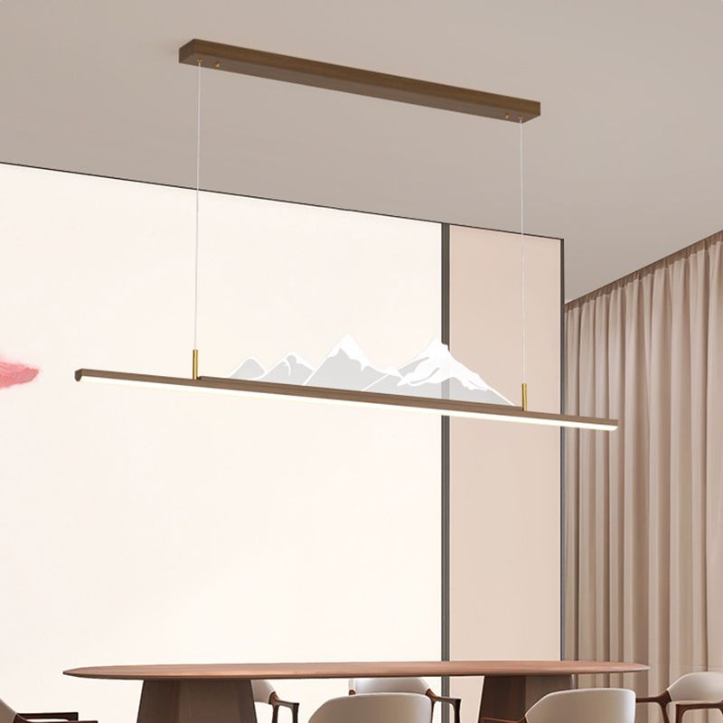 2-Light Polished Finish Modernism Style Statement LED Kitchen Island Light