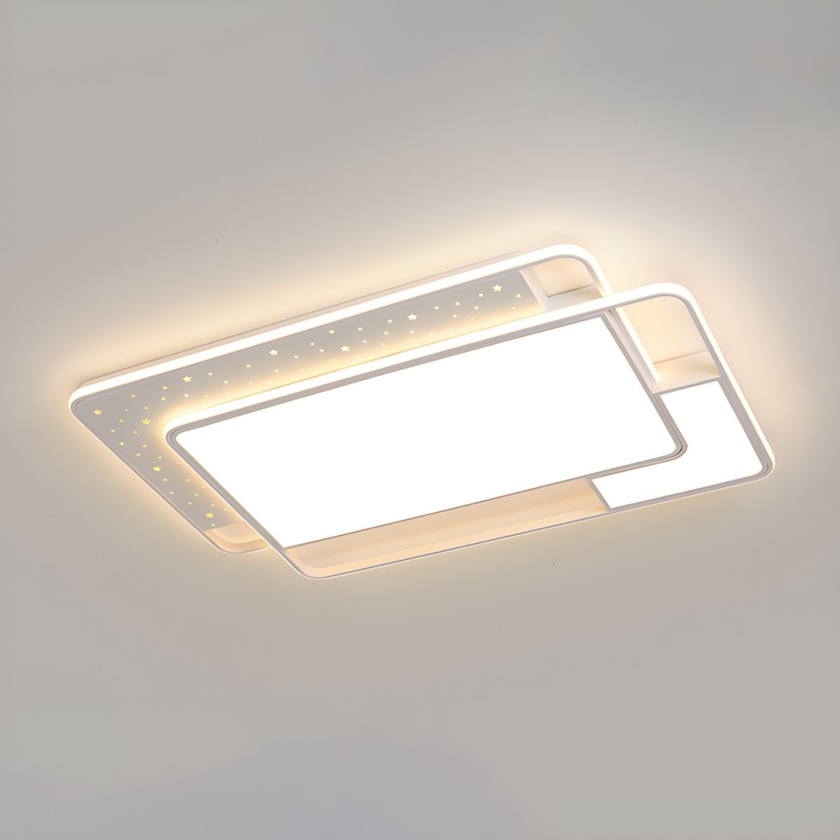 White Acrylic Flush Mount LED Bulbs Modern Ceiling Light with 4 Lights