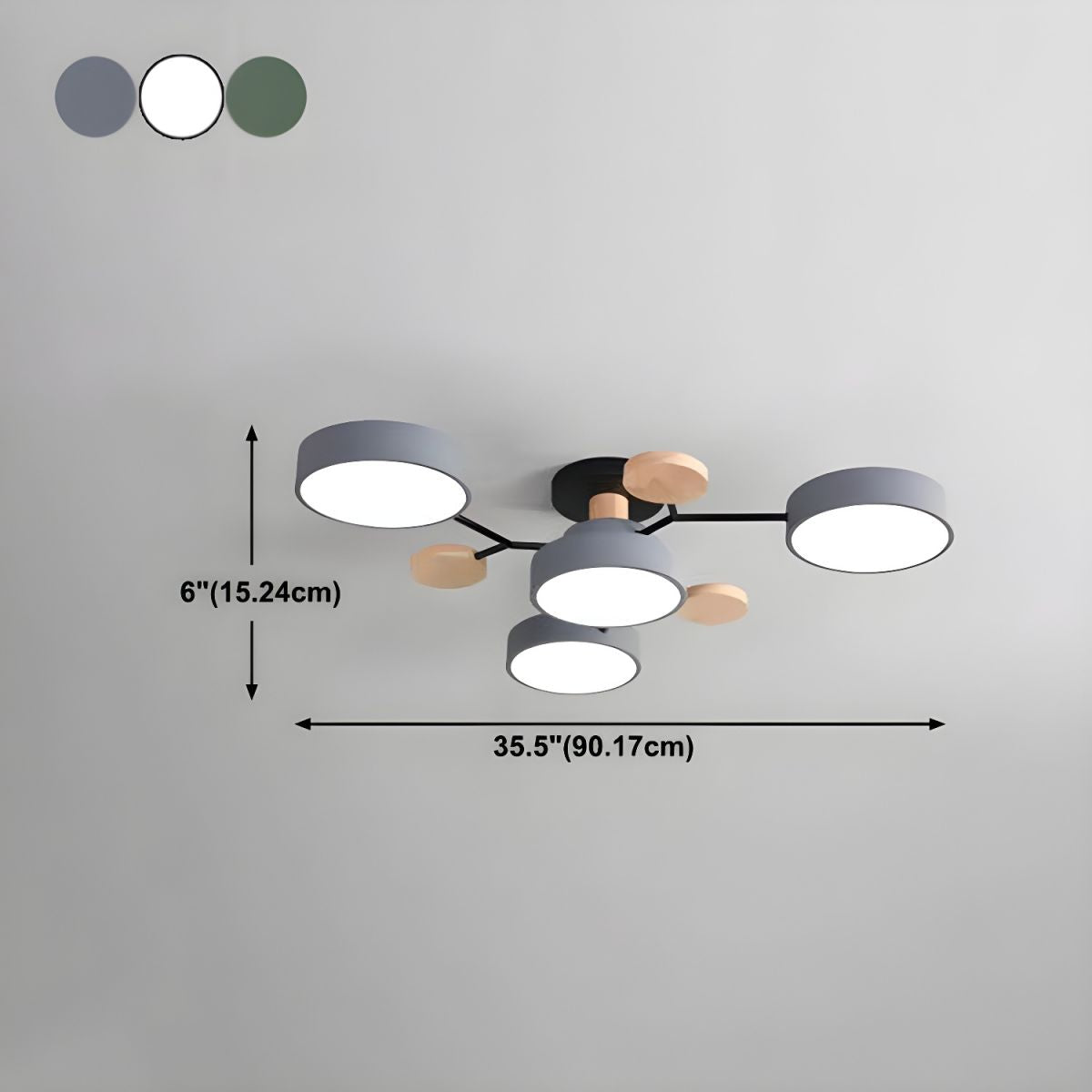 Macaron Molecular LED Ceiling Fixture Metal Living Room Semi Flush Mount Light