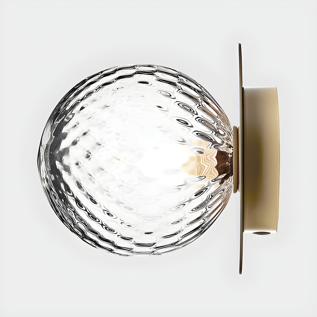 Modern Glass Globe Flush Mount Ceiling Light with Metal Frame - Stylish Downward Illumination