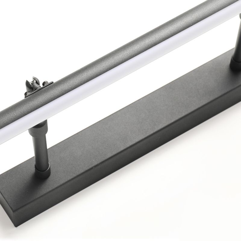 Linear Metal Wall Sconce Modern 1 Light Mirror Swing Arm Wall Mount Lighting in Black