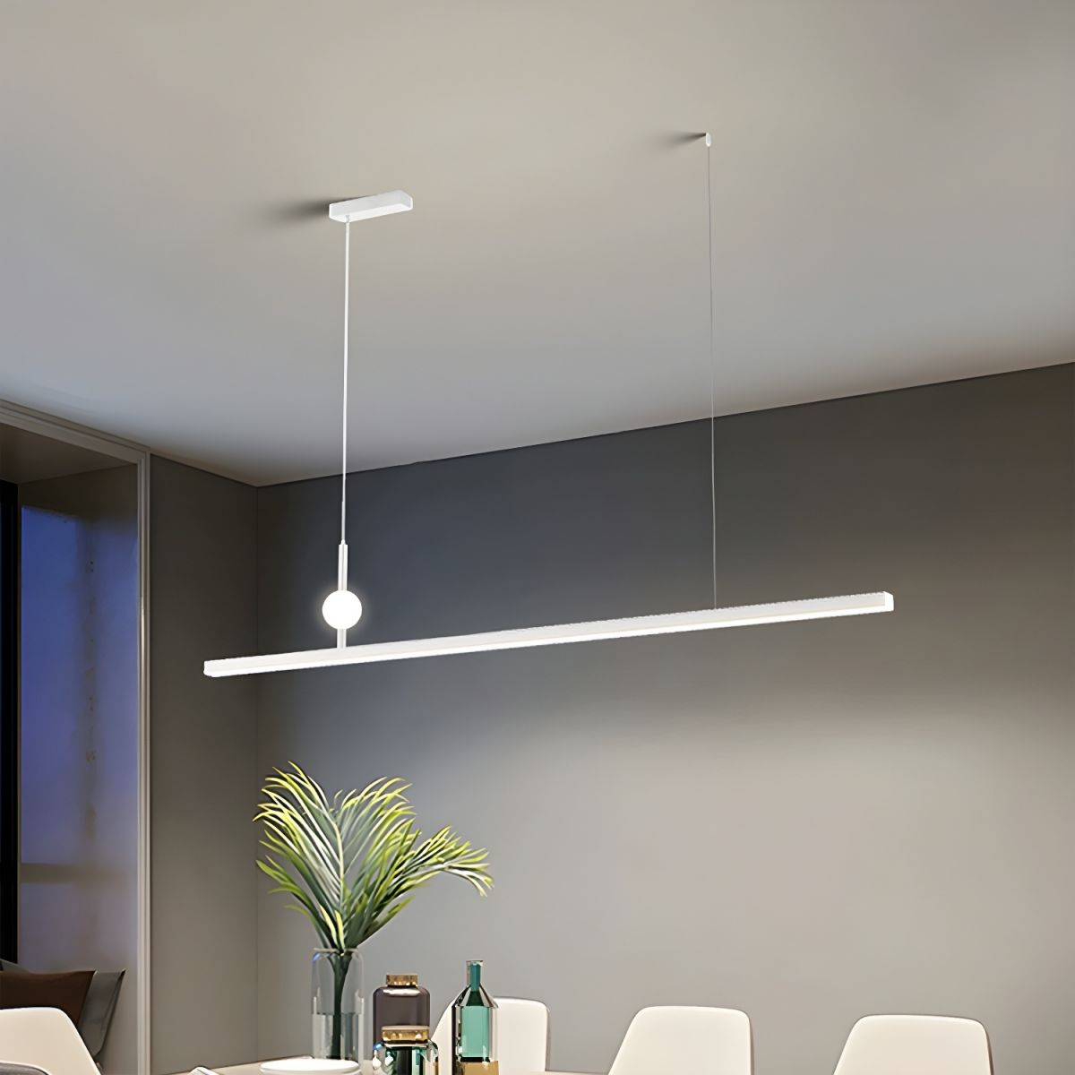 Modern LED Island Light with 1 Tiers and Rectangular Acrylic Shade for Residential Use