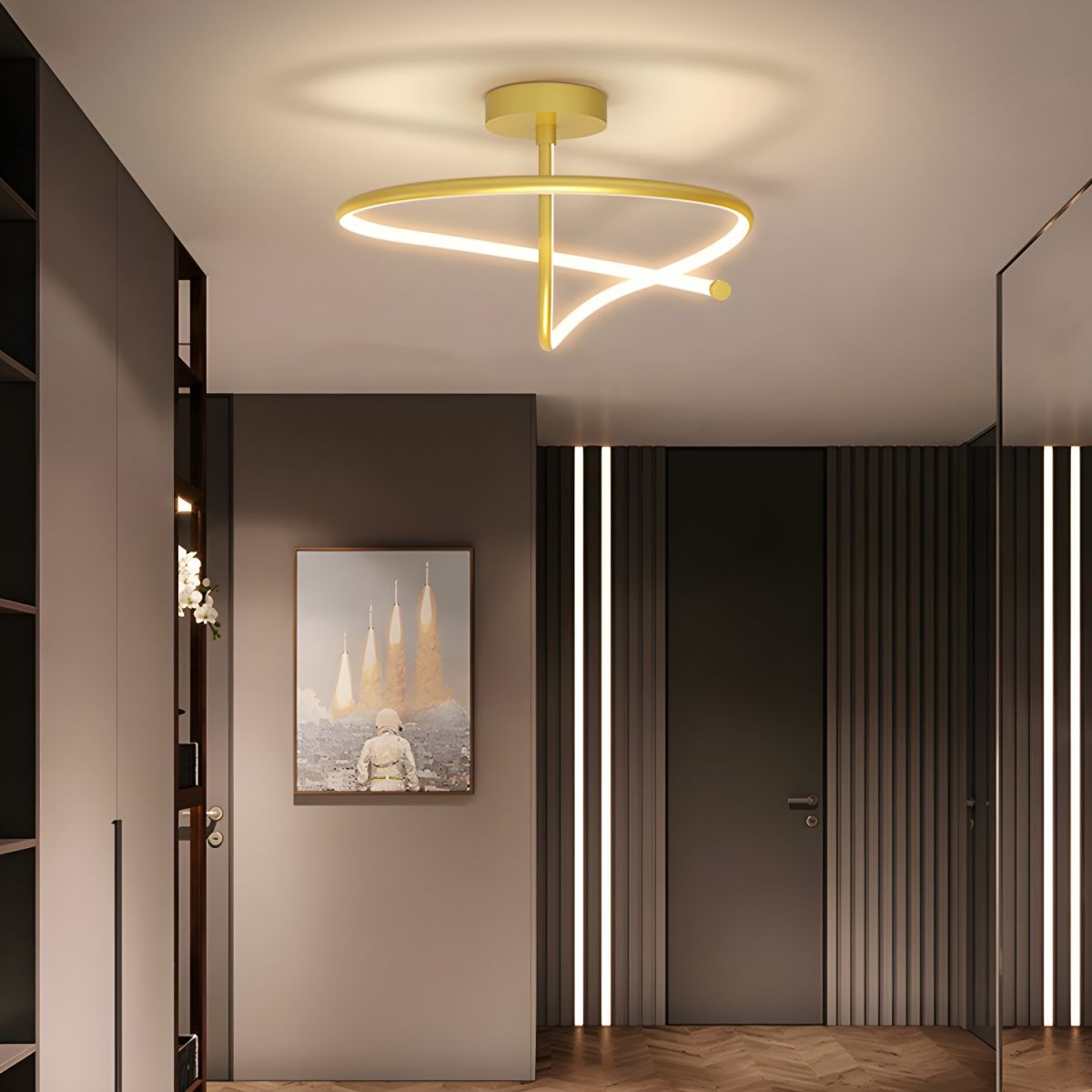 White Circle LED Ceiling Light with Silica Gel Shade - Modern Style Flush Mount for Residential Use