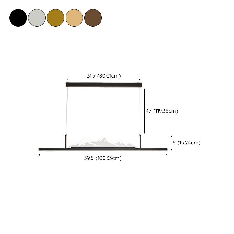 2-Light Polished Finish Modernism Style Statement LED Kitchen Island Light