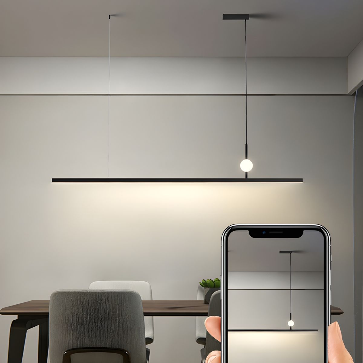 Modern LED Island Light with 1 Tiers and Rectangular Acrylic Shade for Residential Use