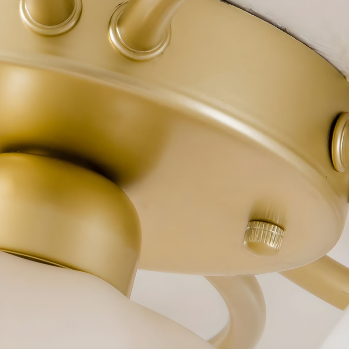 Modern Gold Dome Semi-Flush Mount Ceiling Light Elegant White Glass Shade