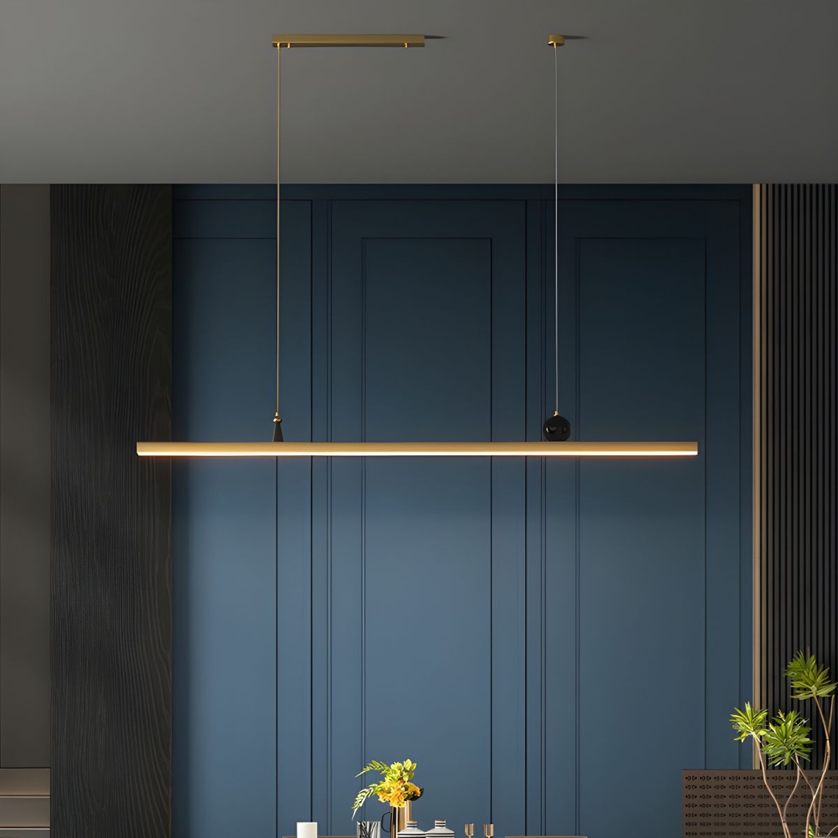 Modern Island Pendant Light with Metal Shade and Adjustable Hanging Length