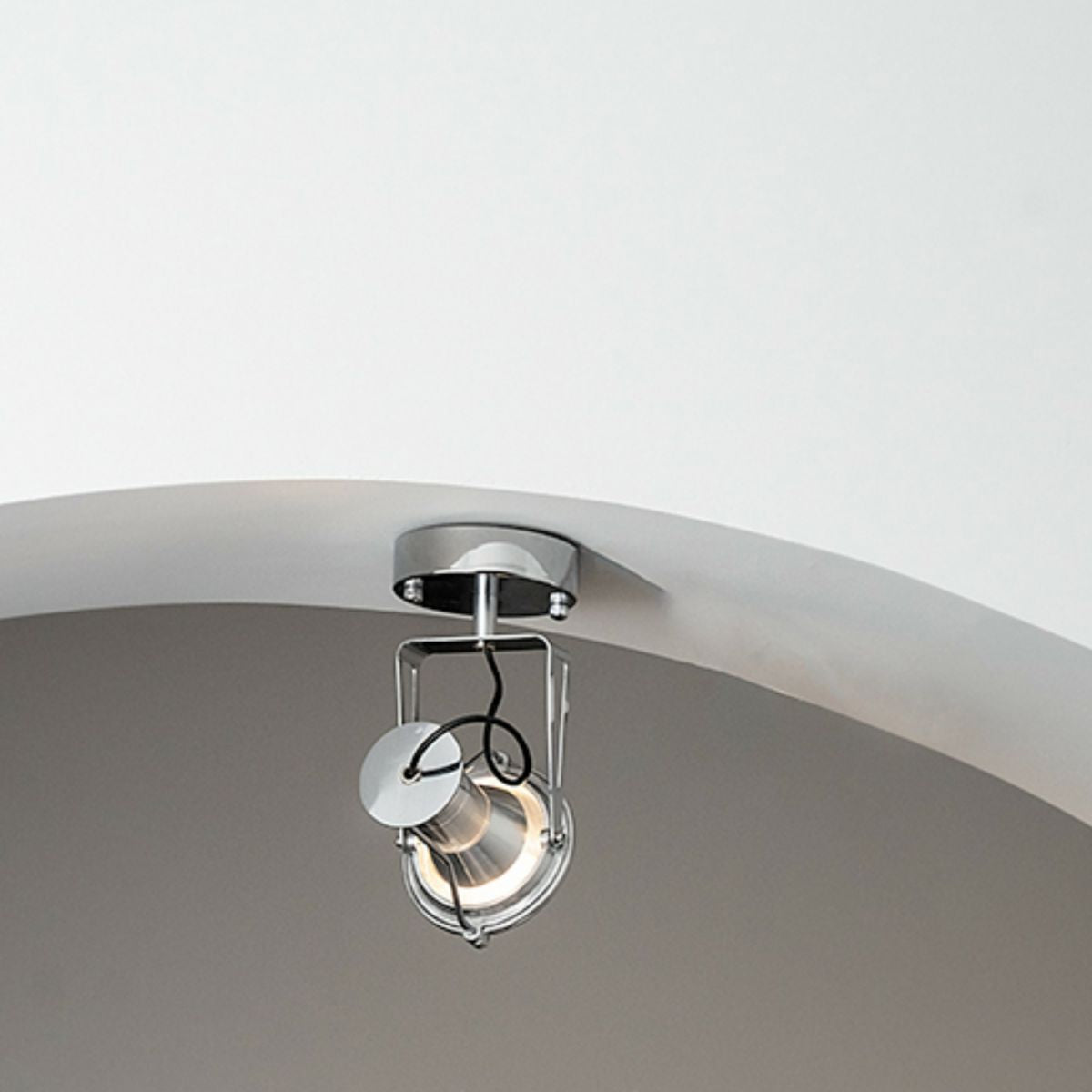 Silver Cone Shape Semi-Flush Mount LED Ceiling Light with Warm Ambient Lighting