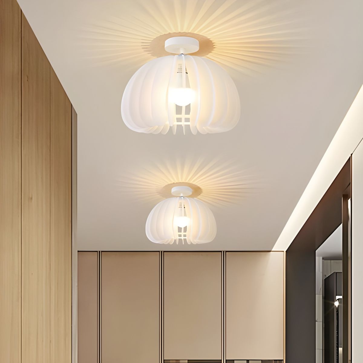 Modern Style White Drum Shape Ceiling Light for Residential Use