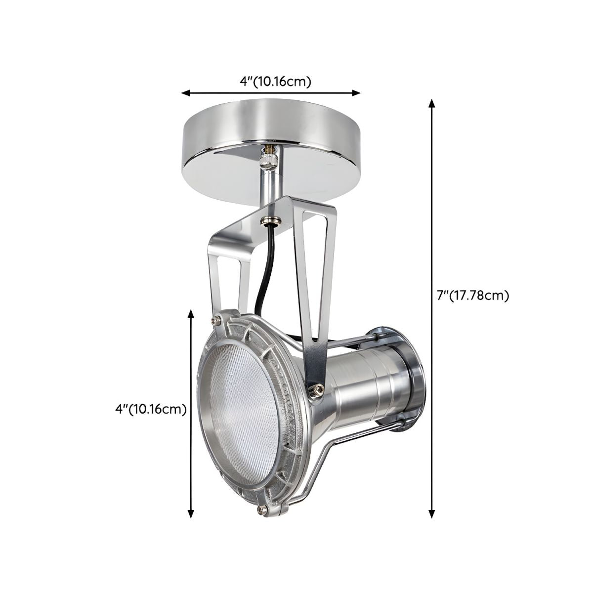 Silver Cone Shape Semi-Flush Mount LED Ceiling Light with Warm Ambient Lighting