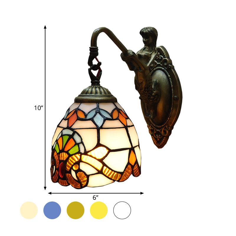 Brass 1 Head Wall Sconce Lighting Victorian Hand Cut Glass Geometry Wall Light for Dining Room