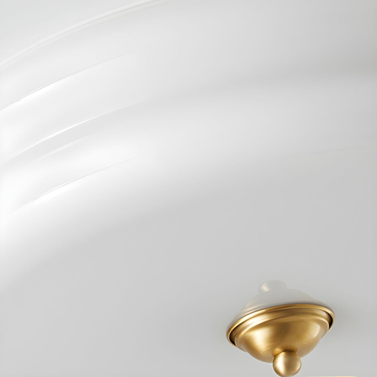 White Circle Modern Flush Mount Ceiling Light with White Glass Shade