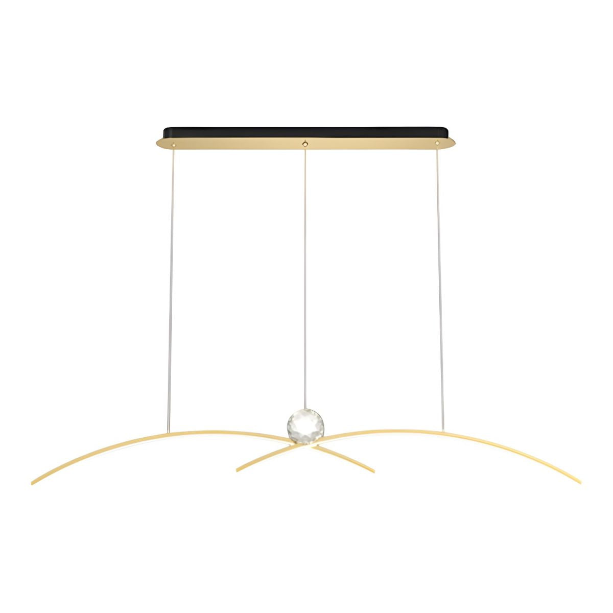 Modern Crystal Island Light with 3 Lights and Adjustable Hanging Length