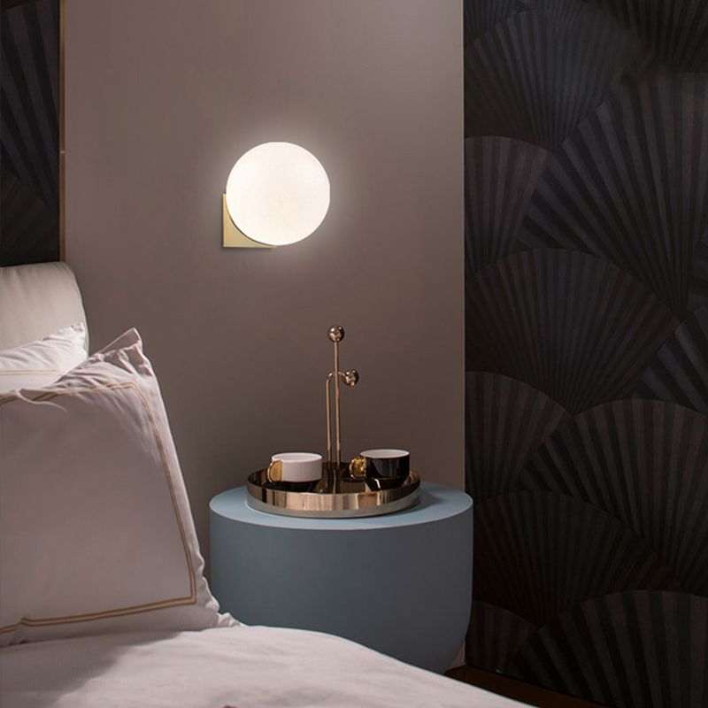 1-Light Bathroom Wall Light Fixture Modern Glass Wall Light Fixtures