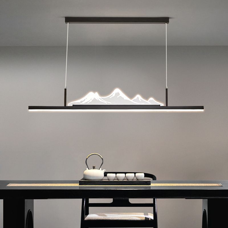 2-Light Polished Finish Modernism Style Statement LED Kitchen Island Light