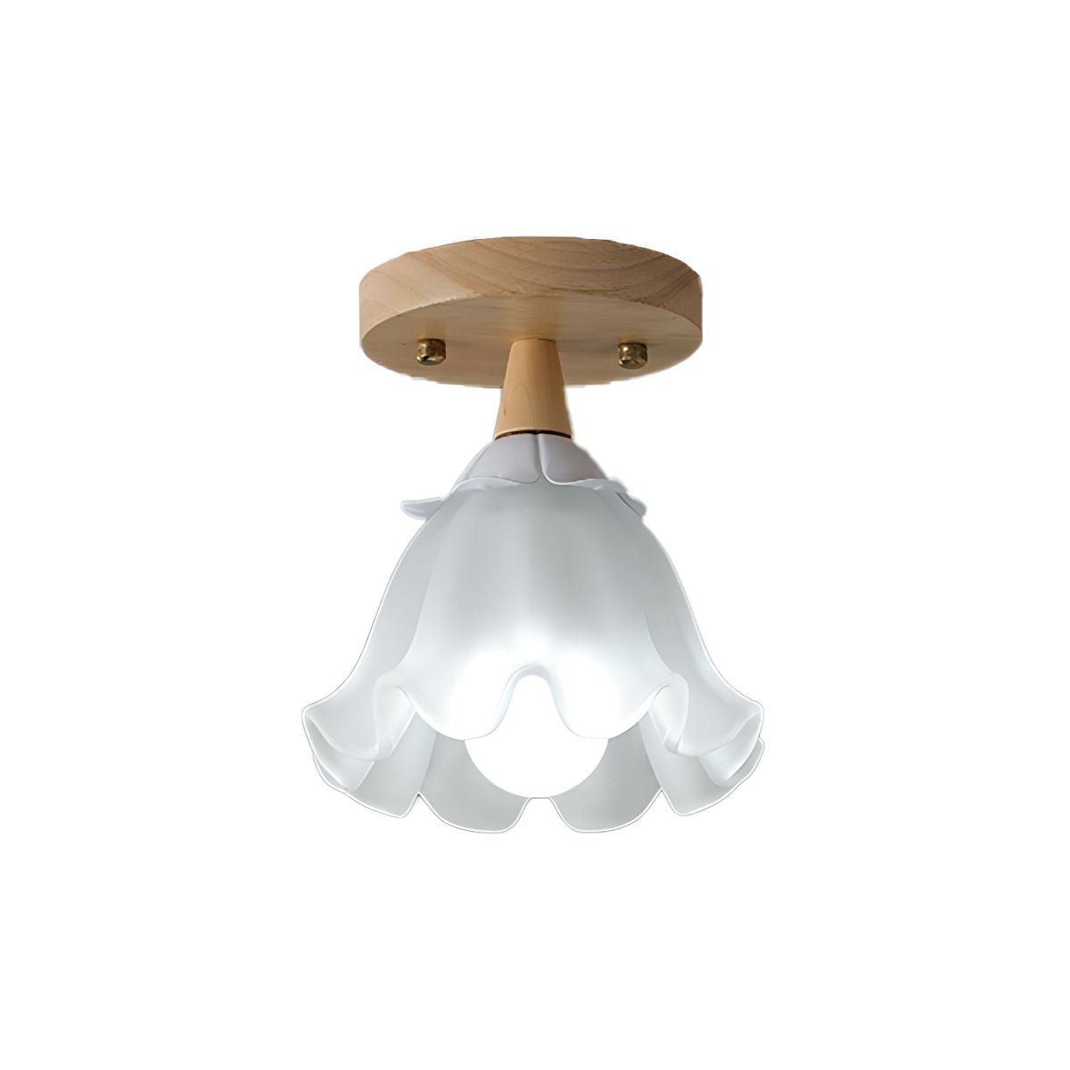 Modern Wood Semi-Flush Mount Ceiling Light with Geometric Design in Natural Color