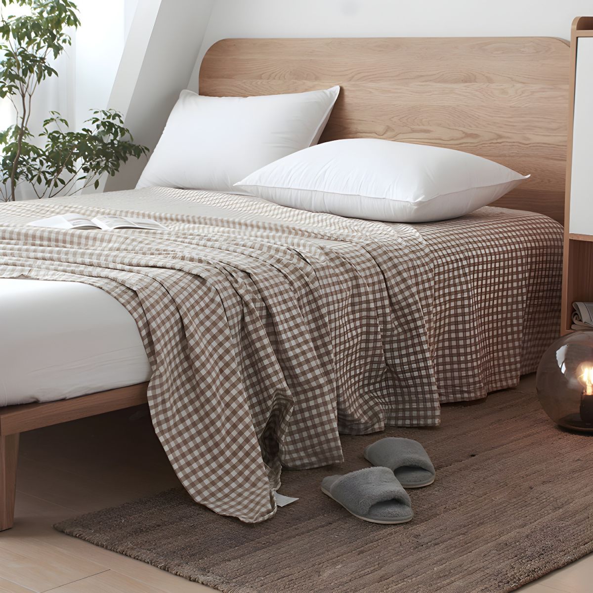 Modern Bed Sheet Set Striped Printed Fitted Sheet for Bedroom