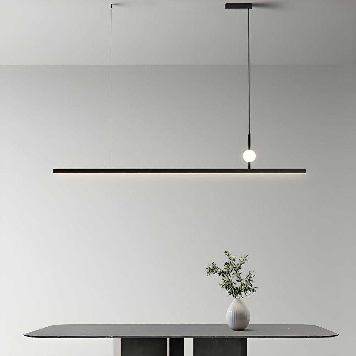 Modern LED Island Light with 1 Tiers and Rectangular Acrylic Shade for Residential Use