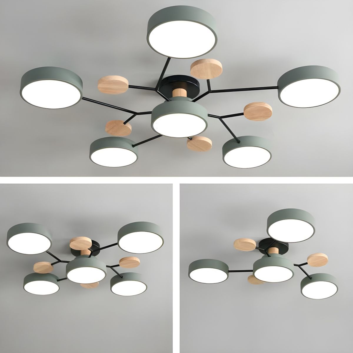 Macaron Molecular LED Ceiling Fixture Metal Living Room Semi Flush Mount Light