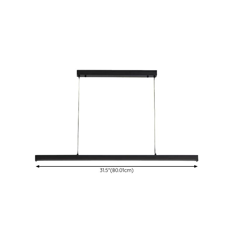 1 Light Linear Hanging Lamp Modern Minimalist Metal Pendant Light