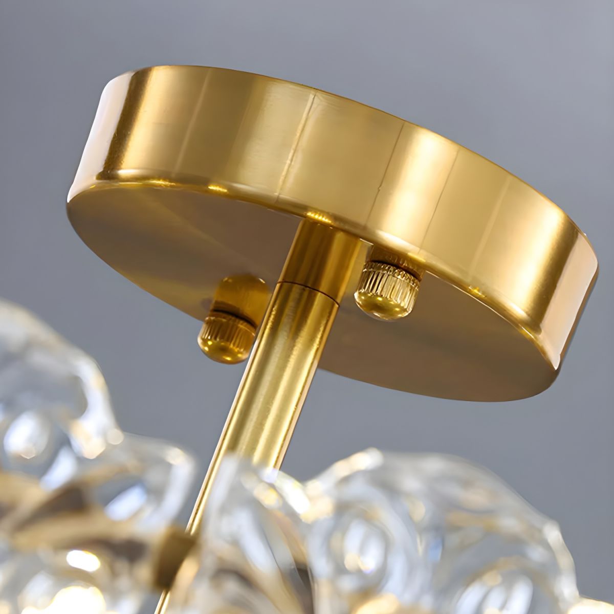 Modern Geometric Semi-Flush Mount Ceiling Light with Clear Glass Shade and 6 Lights