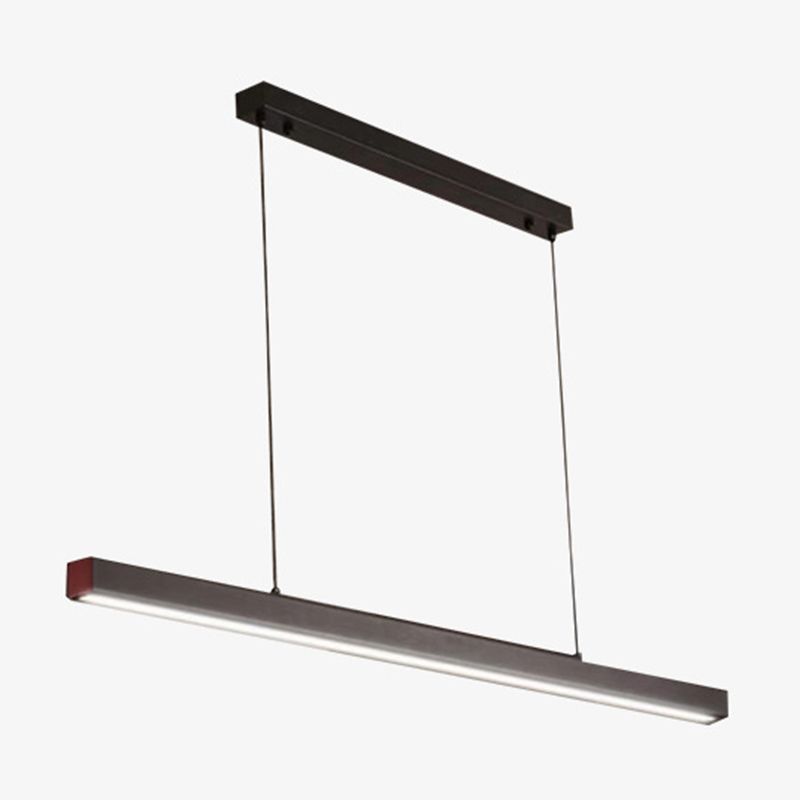 1 Light Linear Hanging Lamp Modern Minimalist Metal Pendant Light