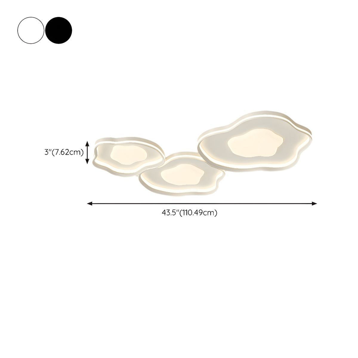 Modern Metal Flush Mount Ceiling Light with White Shade and LED Bulbs