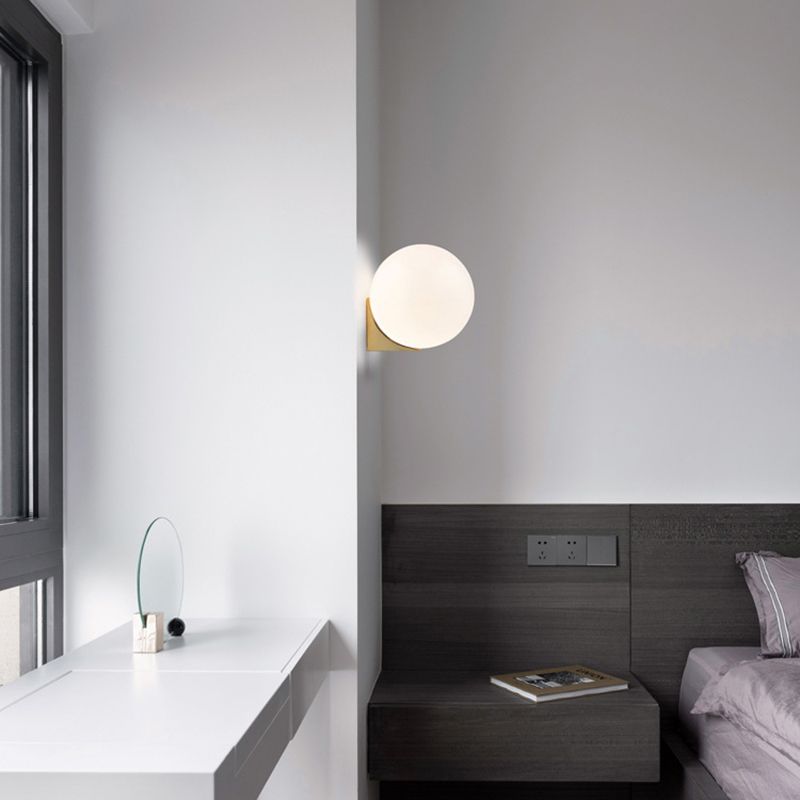 1-Light Bathroom Wall Light Fixture Modern Glass Wall Light Fixtures
