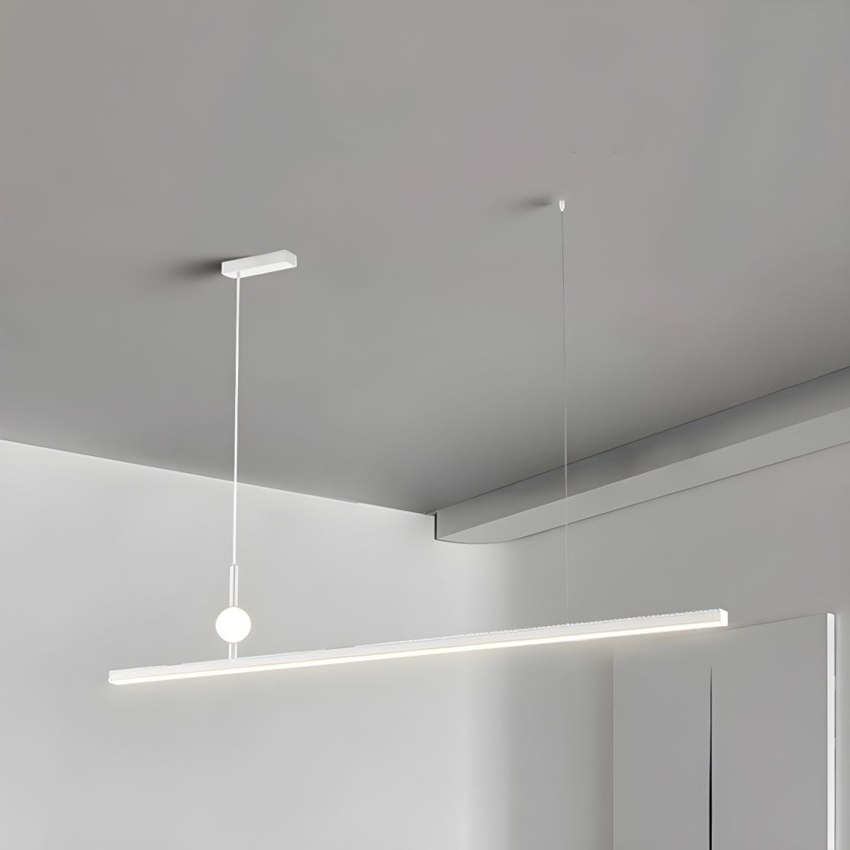 Modern LED Island Light with 1 Tiers and Rectangular Acrylic Shade for Residential Use