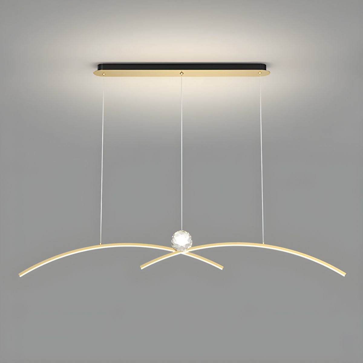 Modern Crystal Island Light with 3 Lights and Adjustable Hanging Length