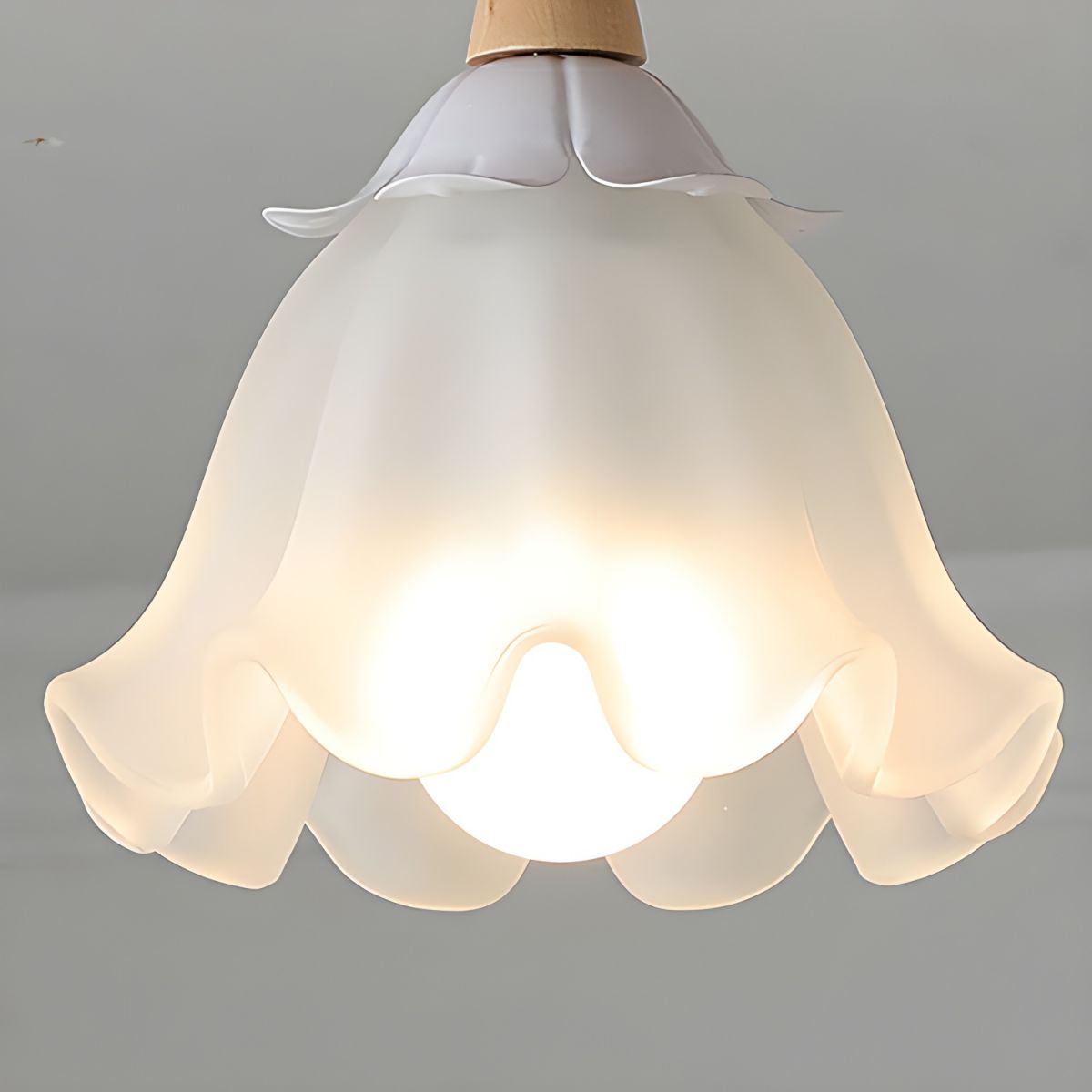 Modern Wood Semi-Flush Mount Ceiling Light with Geometric Design in Natural Color