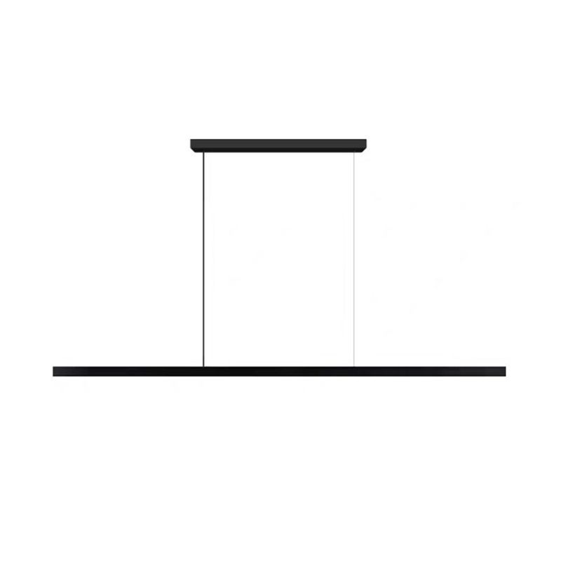 Contemporary Linear LED Hanging Pendant Lights in Black for Dining Room