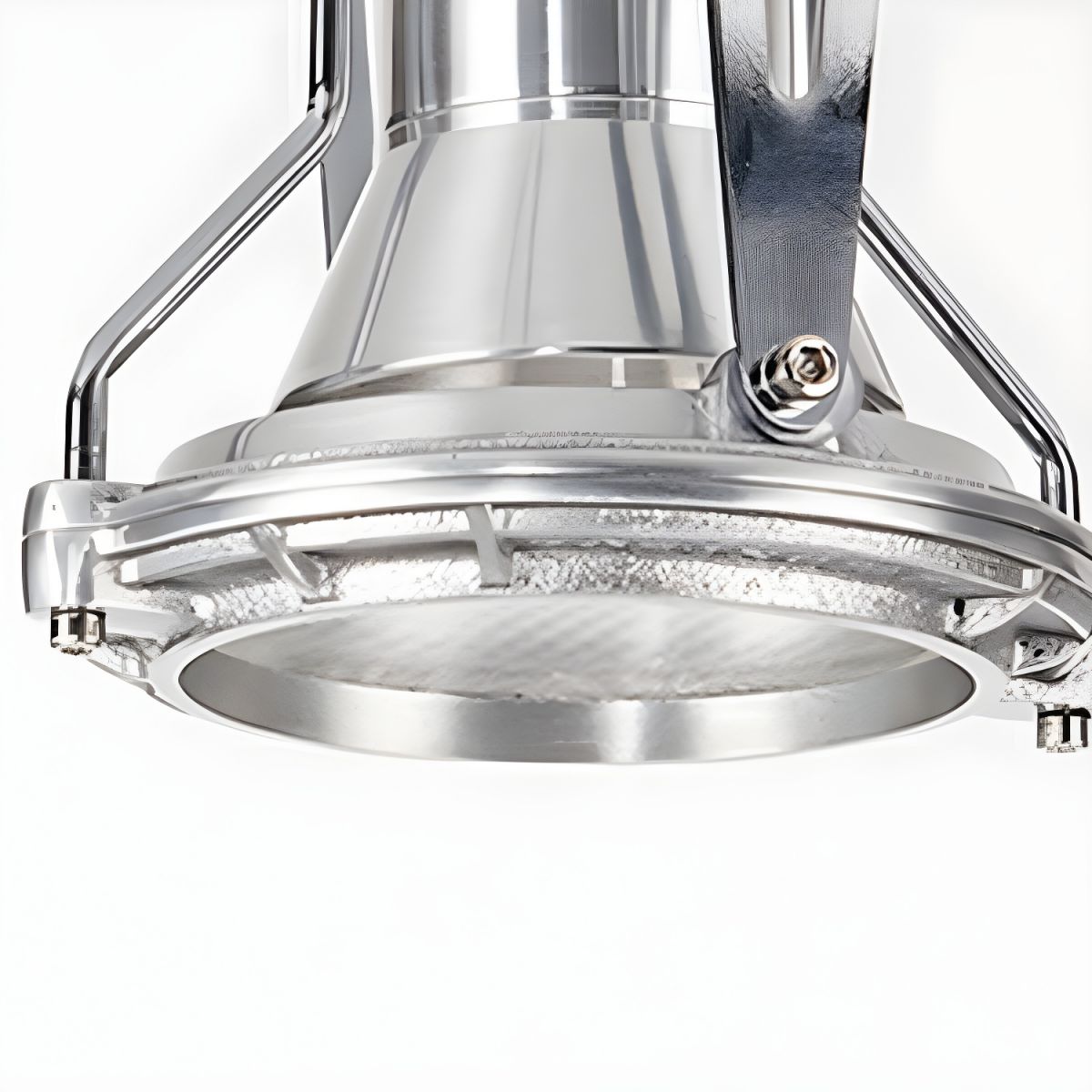 Silver Cone Shape Semi-Flush Mount LED Ceiling Light with Warm Ambient Lighting