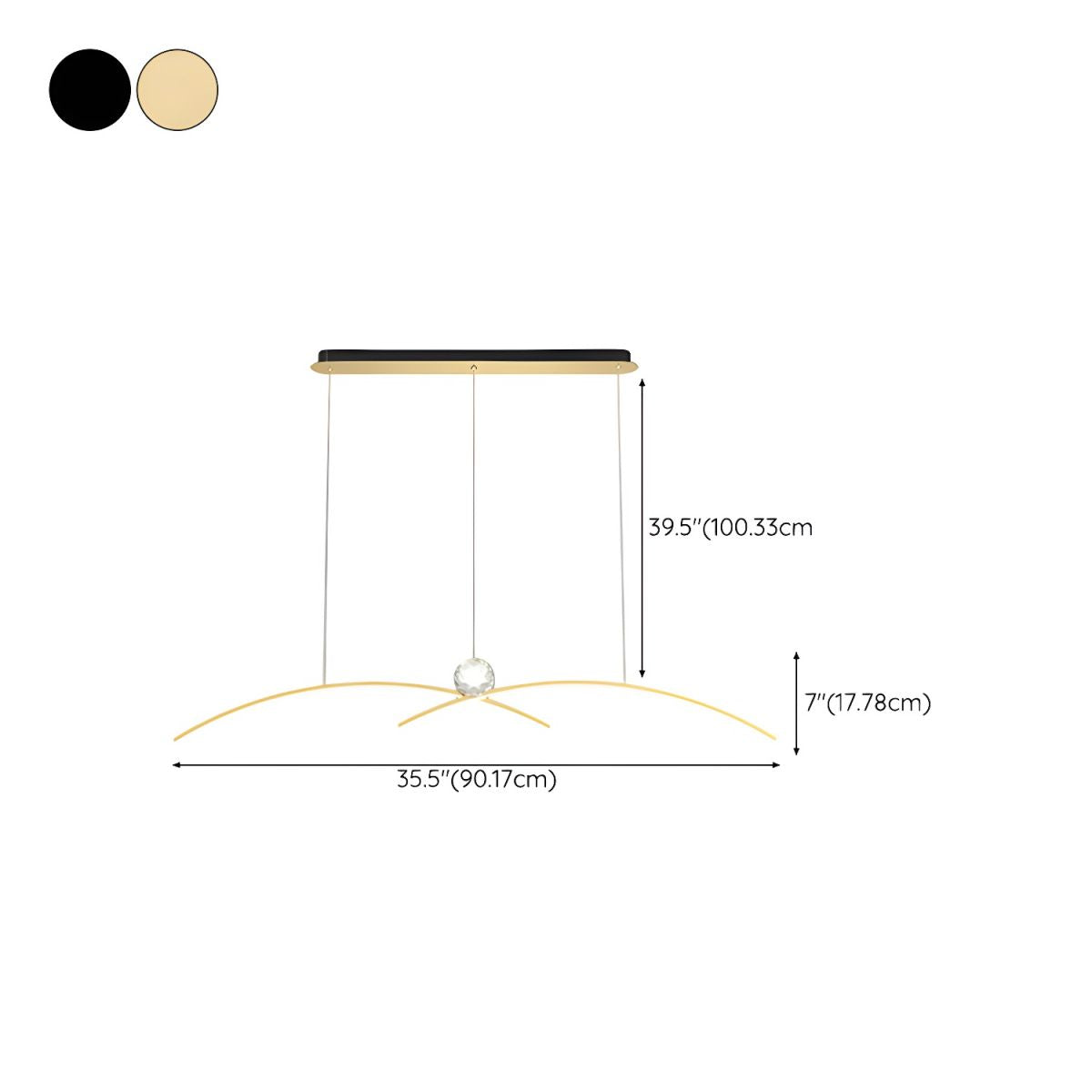 Modern Crystal Island Light with 3 Lights and Adjustable Hanging Length