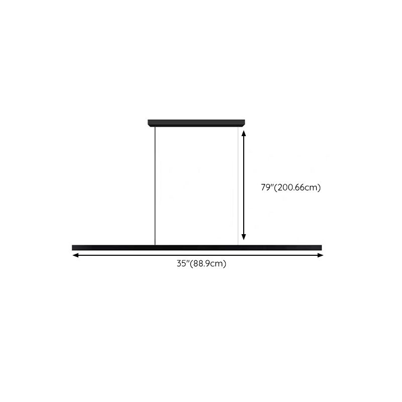 Contemporary Linear LED Hanging Pendant Lights in Black for Dining Room