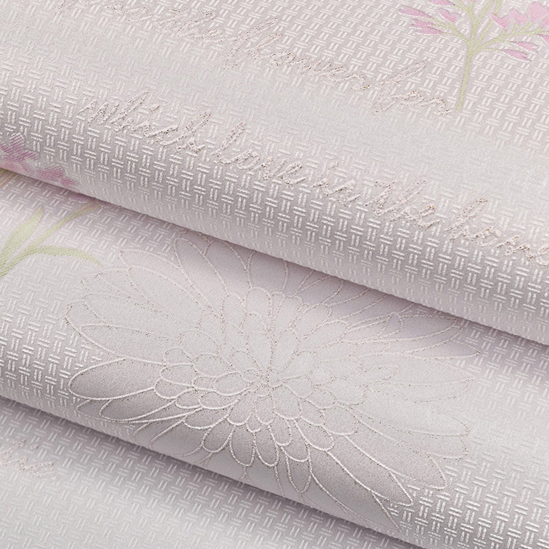 Non-Woven Fabric Wall Covering Blooming Flower Textured Wallpaper Roll in Soft Color Clearhalo 'Country wall decor' 'Rustic' 'Wallpaper' Wall Decor' 1202791