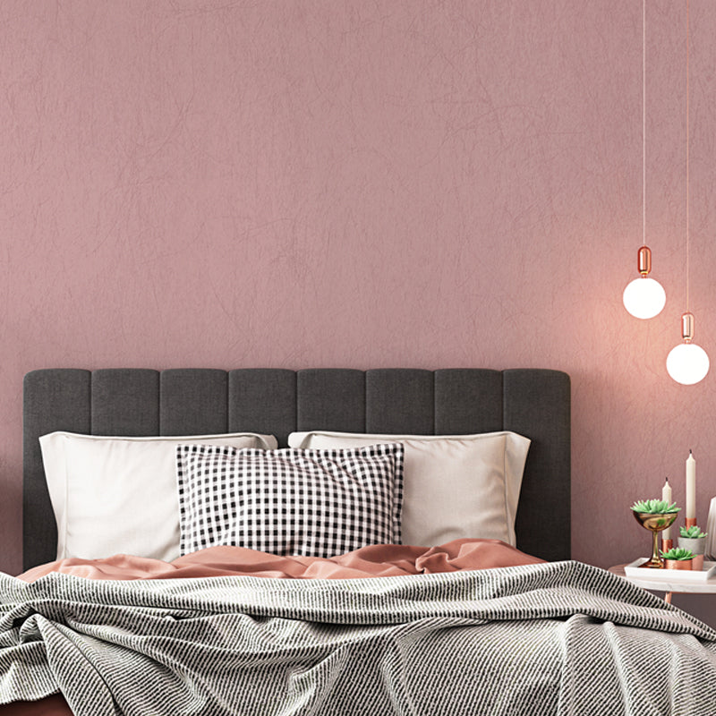 Simplicity Plain Wallpaper Roll for Bedroom 33' L x 20.5" W Wall Decor in Pastel Color Dark Pink Clearhalo 'Modern wall decor' 'Modern' 'Wallpaper' Wall Decor' 1206508