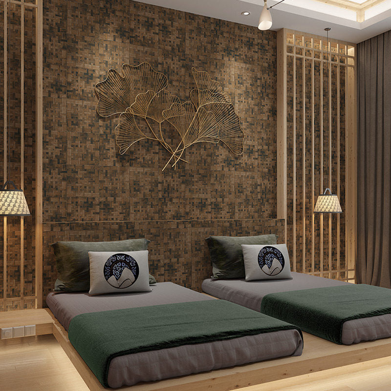 Boho Chic Patchwork Wallpaper Roll for Living Room 57.1-sq ft Wall Art in Dark Color Brown Clearhalo 'Wall Decor' 'Wallpaper' 1206622