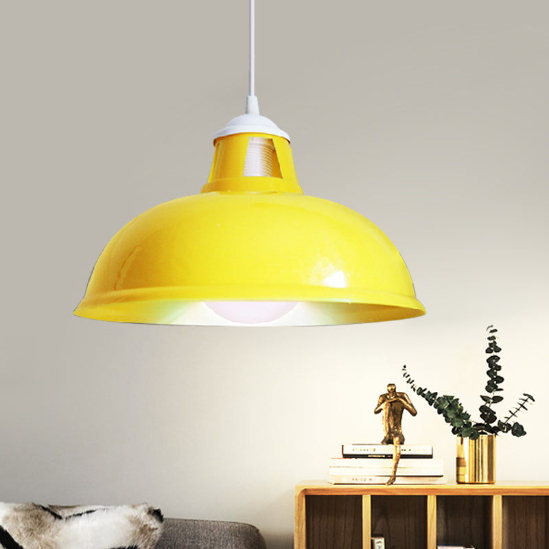 Vintage Bowl Shade Pendant Light 1 Bulb Acrylic Ceiling Fixture Light with Coin Pattern in Red/Yellow/Green for Restaurant Yellow Clearhalo 'Art Deco Pendants' 'Cast Iron' 'Ceiling Lights' 'Ceramic' 'Crystal' 'Industrial Pendants' 'Industrial' 'Metal' 'Middle Century Pendants' 'Pendant Lights' 'Pendants' 'Tiffany' Lighting' 1209781
