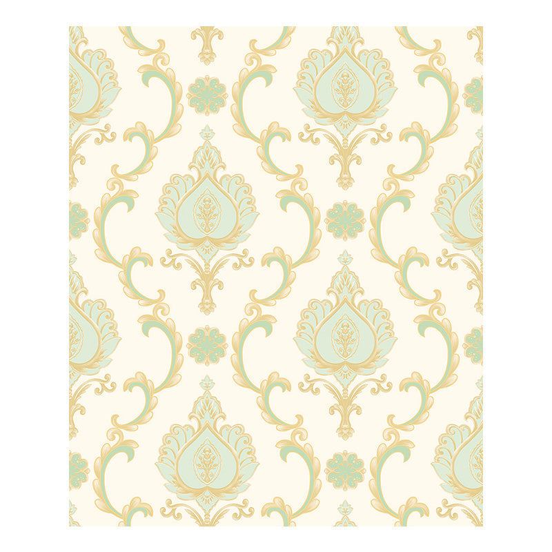 Unpasted Jacquard Wallpaper 33' L x 20.5" W Nostalgic Wall Decor in Soft Color for Bedroom Clearhalo 'Vintage wall decor' 'Vintage' 'Wallpaper' Wall Decor' 1212450