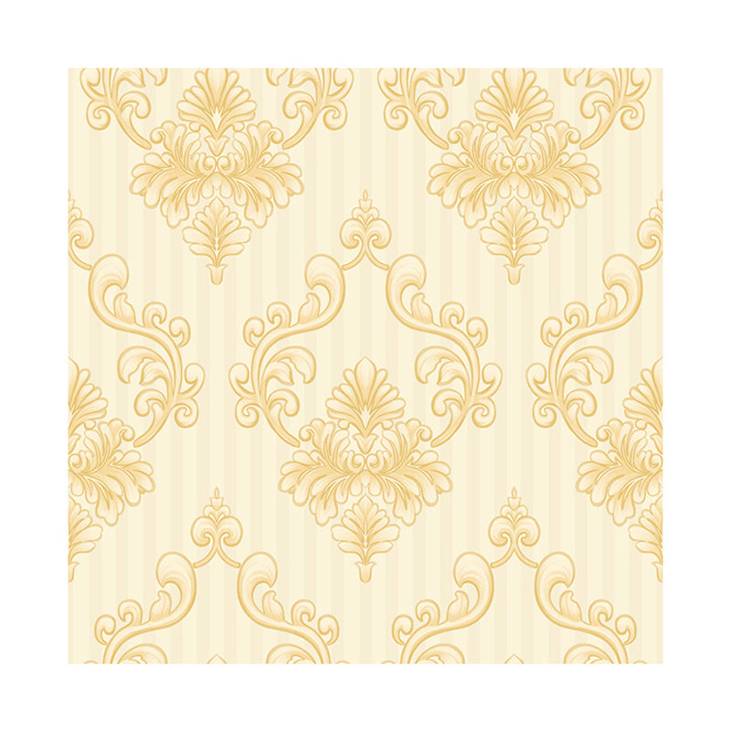 Dark Color Damask Wallpaper Roll Non-Pasted Retro Style Living Room Wall Decoration Clearhalo 'Vintage wall decor' 'Vintage' 'Wallpaper' Wall Decor' 1212513