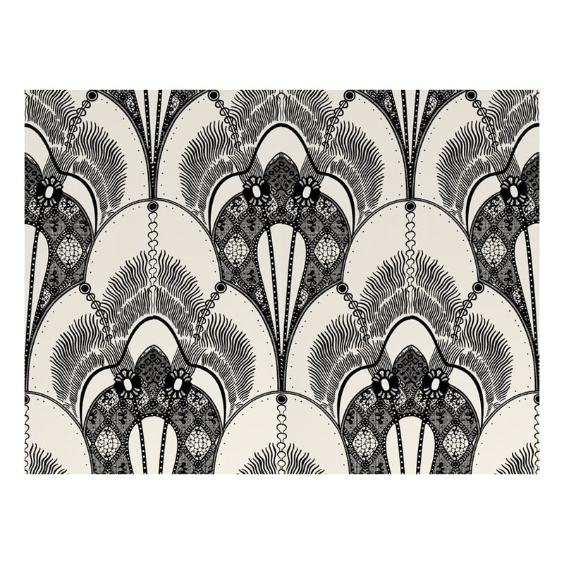 Moisture-Resistant Wallpaper Vintage 3D Embossed Cloth Wall Art with Peacock Feather Pattern Clearhalo 'Vintage wall decor' 'Vintage' 'Wallpaper' Wall Decor' 1212624