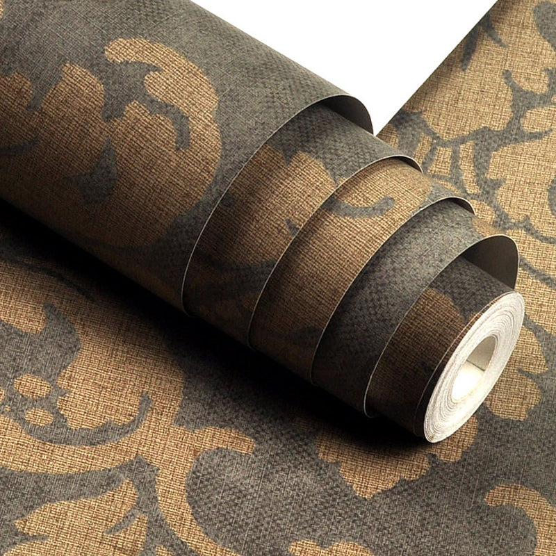 Dark Color Nostalgic Wallpaper 27.5' L x 28" W Medallion Patterned Wall Art for Bedroom Clearhalo 'Vintage wall decor' 'Vintage' 'Wallpaper' Wall Decor' 1212677