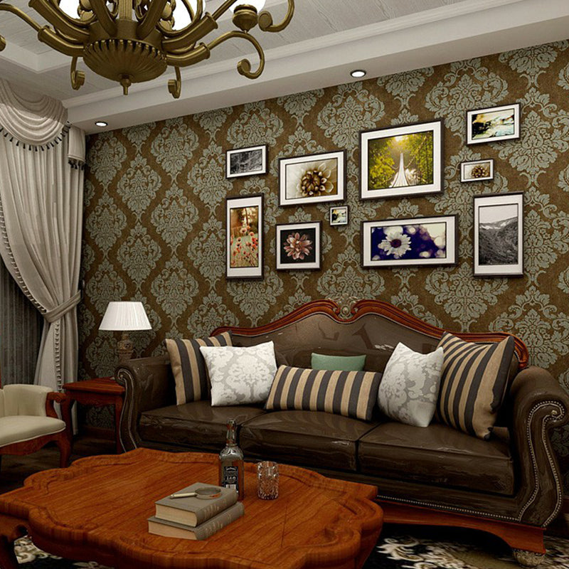 Dark Color Nostalgic Wallpaper 27.5' L x 28" W Medallion Patterned Wall Art for Bedroom Clearhalo 'Vintage wall decor' 'Vintage' 'Wallpaper' Wall Decor' 1212681