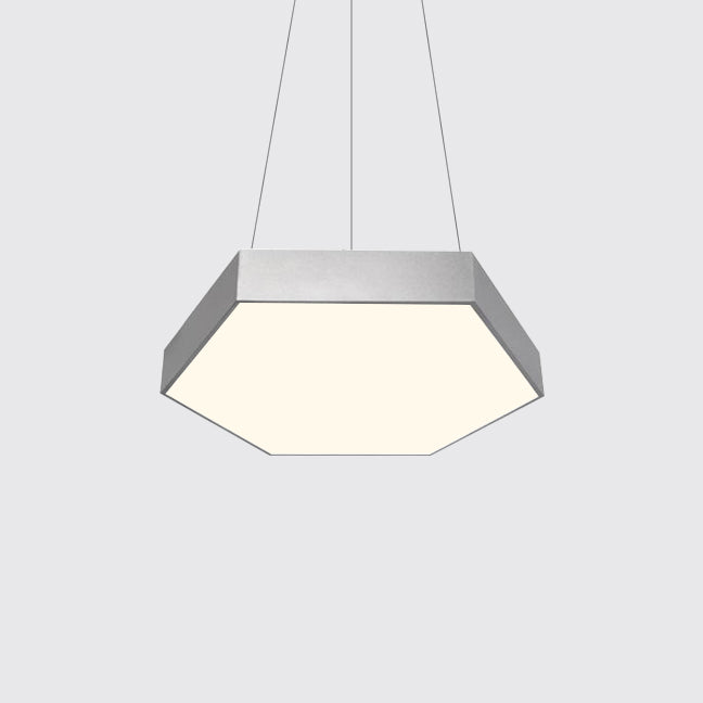 Yellow/Silver/Purple Hexagon Pendant Lamp Contemporary Led Metal Hanging Ceiling Light, 12"/18"/23.5" Wide Clearhalo 'Ceiling Lights' 'Modern Pendants' 'Modern' 'Pendant Lights' 'Pendants' Lighting' 121492