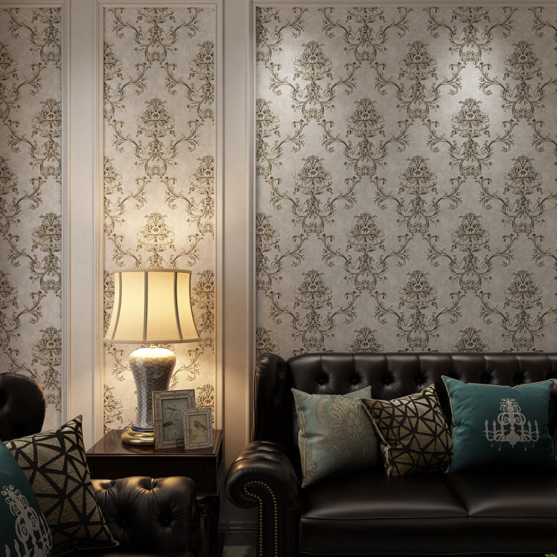 Luxe Medallion Wallpaper Roll Soft-Color Moisture Resistant Wall Art for Living Room Beige Clearhalo 'Wall Decor' 'Wallpaper' 1218776