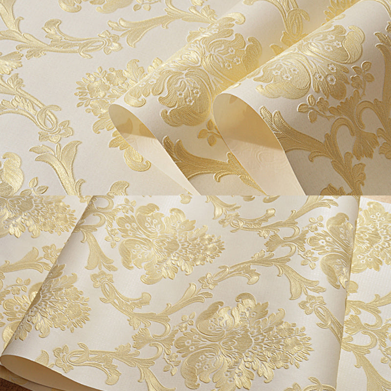 Embroidered Pastel Color Wallpaper Luxury Jacquard Patterned Wall Art, 31' L x 20.5" W Clearhalo 'Wall Decor' 'Wallpaper' 1218791