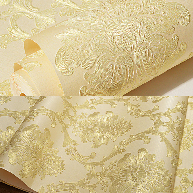 Embroidered Pastel Color Wallpaper Luxury Jacquard Patterned Wall Art, 31' L x 20.5" W Clearhalo 'Wall Decor' 'Wallpaper' 1218799